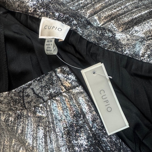 Cupio Metallic Pleated Midi Skirt – Silver & Black – Size M – NWT - Picture 4 of 5